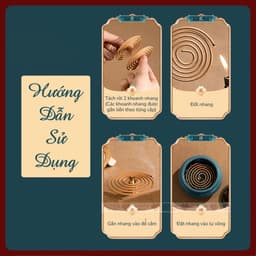 Hộp 48 Khoanh Nhang Trầm Vòng Hương Tự Nhiên và Lư Hương Đốt Nhang Hình Rồng/ Phượng Mini. LMS 6