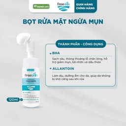 Bọt rửa mặt cho da dầu mụn Freeskin - Novocare - Làm sạch sâu, hỗ trợ giảm mụn và bã nhờn, không gây khô căng da 120ml 1