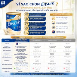Sữa bột Ensure của Úc giàu dinh fưỡng 850g có thể thay thế 1 bữa ăn nhẹ 5