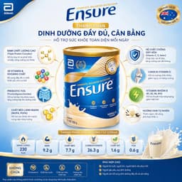 Sữa bột Ensure của Úc giàu dinh fưỡng 850g có thể thay thế 1 bữa ăn nhẹ 6