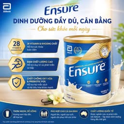 Sữa bột Ensure của Úc giàu dinh fưỡng 850g có thể thay thế 1 bữa ăn nhẹ 1