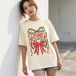 Áo Thun Form Rộng Localbrand HY KORÉ Nơ Dưa Hấu 3234 Oversize Unisex Vải Cotton Thấm Hút Mồ Hôi 3