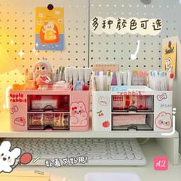 VINBEO Kệ đựng bút đồ dùng học tập hộp lưu trữ văn phòng phẩm để bàn học sinh dễ thương ANHI004 5