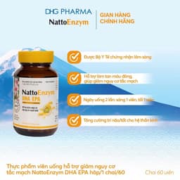 TPCN NattoEnzym DHA EPA Hỗ trợ giảm nguy cơ đột quỵ do huyết khối 1 chai x 60 viên - Chính hãng DHG Pharma 2