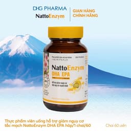 TPCN NattoEnzym DHA EPA Hỗ trợ giảm nguy cơ đột quỵ do huyết khối 1 chai x 60 viên - Chính hãng DHG Pharma 1