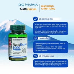TPCN NattoEnzym 1000 Hỗ trợ giảm nguy cơ hình thành huyết khối, giảm nguy cơ tắc nghẽn mạch máu - Chính hãng DHG Pharma 3