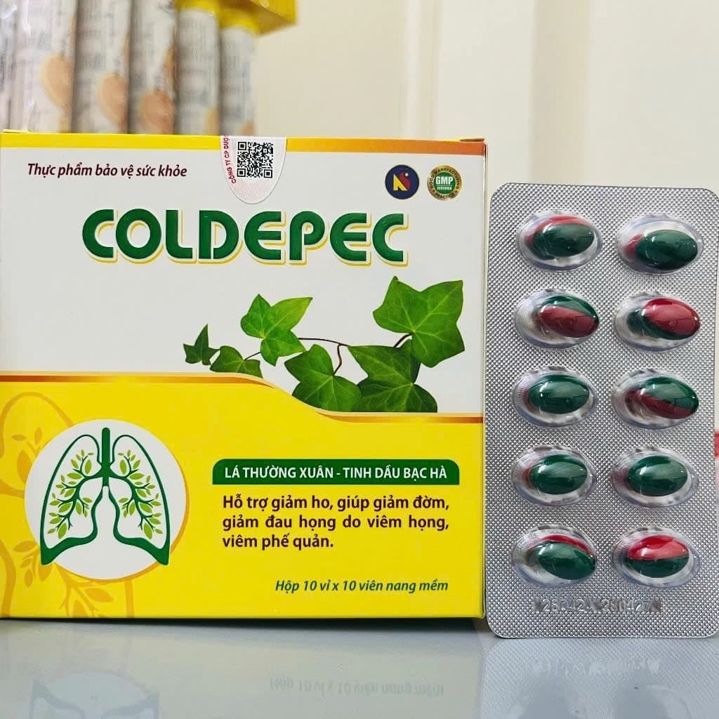 Ho thảo dược 2 lớp COLDEPEC - ho dầu xanh đỏ 100 viên