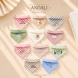 Set 5 yếm xô tam giác họa tiết ngộ nghĩnh Anchee 1