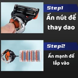 Dao Cạo Râu 5 Lưỡi Kèm Hộp, Dao Cạo Râu Nam Lưỡi Thép Không Gỉ Cạo Sát Êm Ái 8