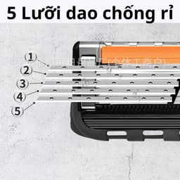 Dao Cạo Râu 5 Lưỡi Kèm Hộp, Dao Cạo Râu Nam Lưỡi Thép Không Gỉ Cạo Sát Êm Ái 2