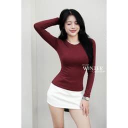 [MÀU MỚI] Áo Thun Nữ Dài Tay Cổ Tròn Basic Co Giãn 4 Chiều Ôm Body Mềm Mịn Thời Trang BYJANE - 888 4