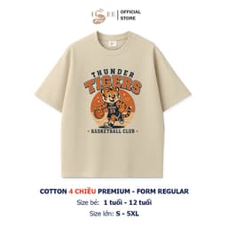 (9KG-100KG) Áo Phông Đồ Đôi Ba Và Bé ISEE VN Cotton 4 Chiều Cao Cấp TIGER BULLDOGS Form Regular Dành Cho Bé Và Người Lớn 2