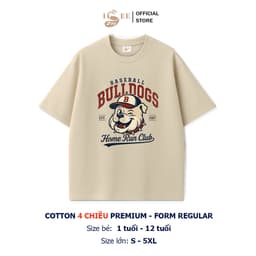 (9KG-100KG) Áo Phông Đồ Đôi Ba Và Bé ISEE VN Cotton 4 Chiều Cao Cấp TIGER BULLDOGS Form Regular Dành Cho Bé Và Người Lớn 6