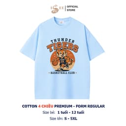 (9KG-100KG) Áo Phông Đồ Đôi Ba Và Bé ISEE VN Cotton 4 Chiều Cao Cấp TIGER BULLDOGS Form Regular Dành Cho Bé Và Người Lớn 3