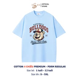 (9KG-100KG) Áo Phông Đồ Đôi Ba Và Bé ISEE VN Cotton 4 Chiều Cao Cấp TIGER BULLDOGS Form Regular Dành Cho Bé Và Người Lớn 4