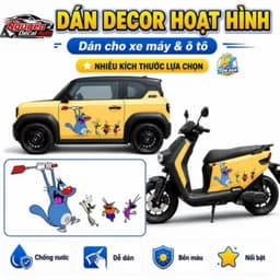 Tem Dán Xe Oggy Và Những Chú Gián Hoạt Hình Ngộ Nghĩnh Trang Trí Ô Tô Xe Máy Laptop Chống Nước Bền Đẹp 1