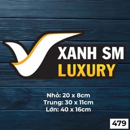 Mẫu tem decal dán xe XANH SM dán cho xe ô t, chất liệu decal chống nước - Mã 479 2