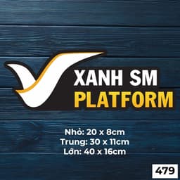 Mẫu tem decal dán xe XANH SM dán cho xe ô t, chất liệu decal chống nước - Mã 479 3