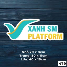 Mẫu tem decal dán xe XANH SM dán cho xe ô t, chất liệu decal chống nước - Mã 479 7