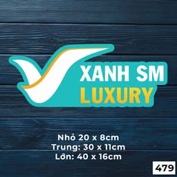 Mẫu tem decal dán xe XANH SM dán cho xe ô t, chất liệu decal chống nước - Mã 479 4