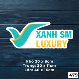 Mẫu tem decal dán xe XANH SM dán cho xe ô t, chất liệu decal chống nước - Mã 479 6