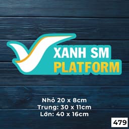 Mẫu tem decal dán xe XANH SM dán cho xe ô t, chất liệu decal chống nước - Mã 479 5