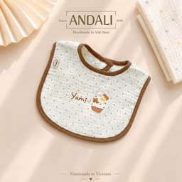 Yếm Vuông Anchee Cho Bé – Chất Xô Muslin Cao Cấp, Thấm Hút Tốt, In Hình Dễ Thương Cho Trẻ Sơ Sinh & Trẻ Nhỏ 1