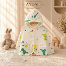 Áo Choàng Chống Nắng Cho Bé Vải Xô Muslin Mềm Mại, Thoáng Khí cho bé từ 0-6 tuổi 1