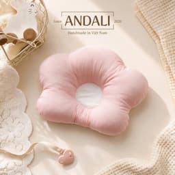 Gối Muslin Hình Hoa Anchee - Gối Lõm Chống Méo Đầu Cho Trẻ Sơ Sinh, Cotton 100%, Êm Ái Thoáng Khí 1