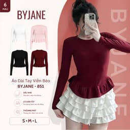[XẢ KHO] Áo Thun Nữ Ôm Body Viền Bèo Chất Thun Mịn BYJANE - 851 1