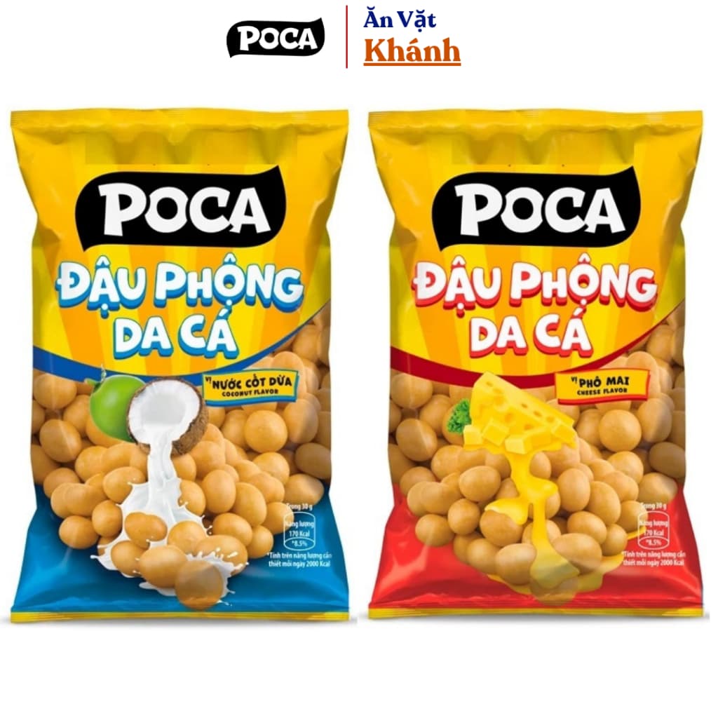 Combo Snack Đậu Phộng Da Cá Poca Đủ Vị Gói Nhỏ 30g - HÀNG CHÍNH HÃNG