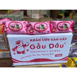 Khăn Giấy Ướt Baby Wipes 80g và Gấu Dâu Nhỏ 125g 19x16cm. LKP 8