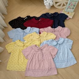 Áo Bí Tay Bồng Cổ Sen Form Babydoll Xoè Nhiều Màu Vải Gió, Áo Kiểu Nữ Dễ Thương 9
