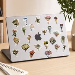 Nhãn Dán Hoa Douyin Cute Sticker Decal Chống Nước Trang Trí Laptop Vali Bình Nước Mũ Bảo Hiểm Kính Cửa 6