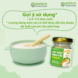 Bột nêm ăn dặm rau củ Anpaso 60g cho bé từ 6 tháng tuổi vị tự nhiên không thêm muối đường 5