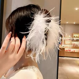 Kẹp Tóc Lông Vũ Đen Cao Cấp Phong Cách Pháp - Phụ Kiện Tóc Nữ Thanh Lịch, Kẹp Tóc Dự Tiệc, Chụp Ảnh, Biểu Diễn 6