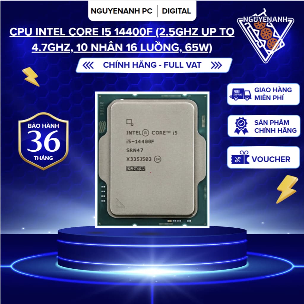 [Full Vat] CPU Intel Core i5 14400F tray ( 10 nhân / 16 luồng) - bh 36 tháng