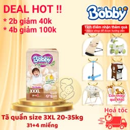 bỉm bobby quần Organic cao cấp 2025, bỉm bobby chính hãng chất liệu tự nhiên, siêu thấm hút cho bé 9