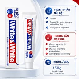 Kem Đánh Răng Lion White & White 150g -Làm sạch vết bẩn, hỗ trợ răng trắng sáng và ngừa sâu răng 2