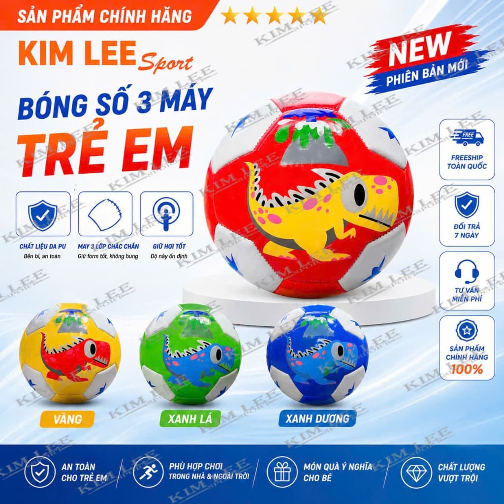BÓNG ĐÁ SỐ 3 MAY THIÊN LONG VƯỢNG - Trái banh số 3 - # SIZE 3 DÀNH CHO CÁC BÉ ( TẶNG KÈM KIM )