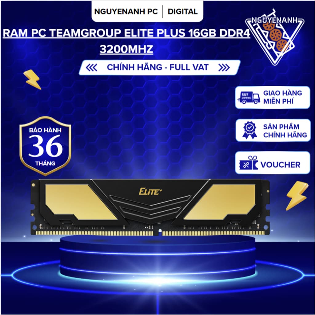 [Full Vat] Ram PC Teamgroup ELITE Plus 16GB DDR4 3200Mhz - bh 36 tháng