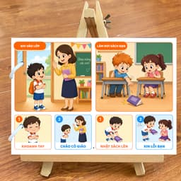 Thẻ Flash EVON BABY dạy bé tập nói - Kỹ năng ứng xử khi bé học hòa nhập vào lớp 1 - Tiền tiểu họ 4