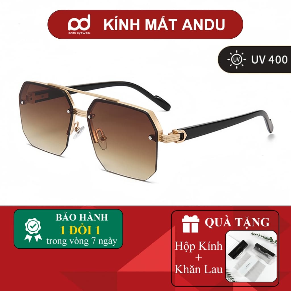 Gọng kính râm mát thời trang nam nữ NARO EYEWEAR  dáng vuông phi công chống UV cá tính lái xe đi biển 981
