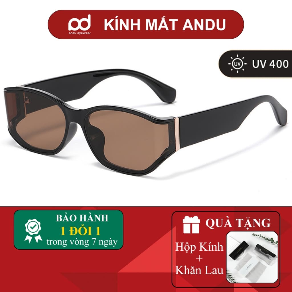 Kính râm mát thời trang nam nữ AnDu phong cách Hàn Quốc dáng GM chống tia UV bảo vệ mắt 9039