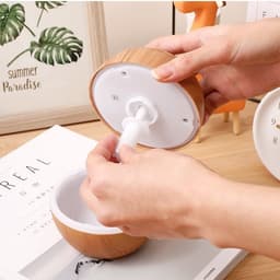 Máy Xông Tinh Dầu Mini Vân Gỗ Có Đèn LED, Máy Phun Sương Tạo Ẩm USB Để Bàn Phòng Ngủ 6