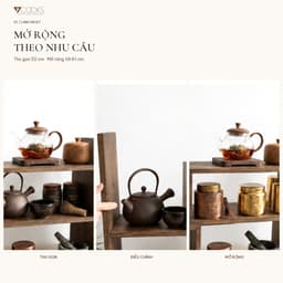 Kệ gỗ đa năng 2 tầng 7COOKS để gia vị, trà cà phê và đồ dùng nhà bếp, miễn phí khắc tên lên kệ 2