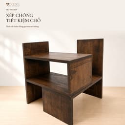 Kệ gỗ đa năng 2 tầng 7COOKS để gia vị, trà cà phê và đồ dùng nhà bếp, miễn phí khắc tên lên kệ 9