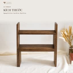 Kệ gỗ đa năng 2 tầng 7COOKS để gia vị, trà cà phê và đồ dùng nhà bếp, miễn phí khắc tên lên kệ 5