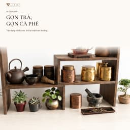 Kệ gỗ đa năng 2 tầng 7COOKS để gia vị, trà cà phê và đồ dùng nhà bếp, miễn phí khắc tên lên kệ 6