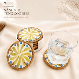Bộ 6 lót ly khảm trai 7COOKS kèm hộp đựng, đế lót cốc thủ công, quà tặng tân gia, quà lưu niệm 8